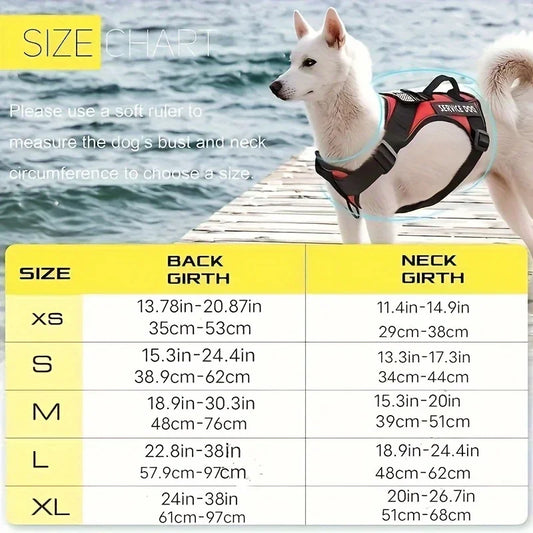 Tactical No-Pull Reflective Dog Harness Heavy Duty Vest