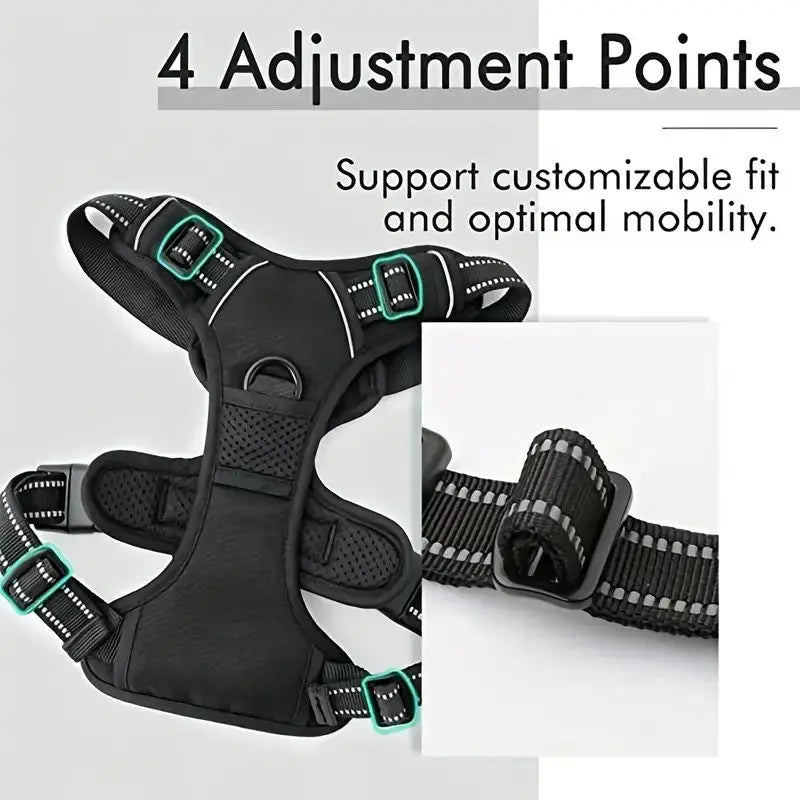 Reflective Service Dog Harness with Front Clip Handle