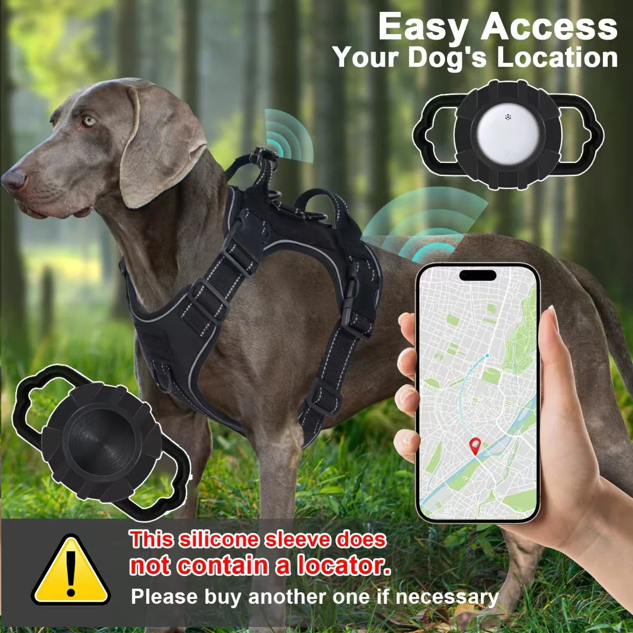 No Pull Dog Harness with Locator Protective Cover