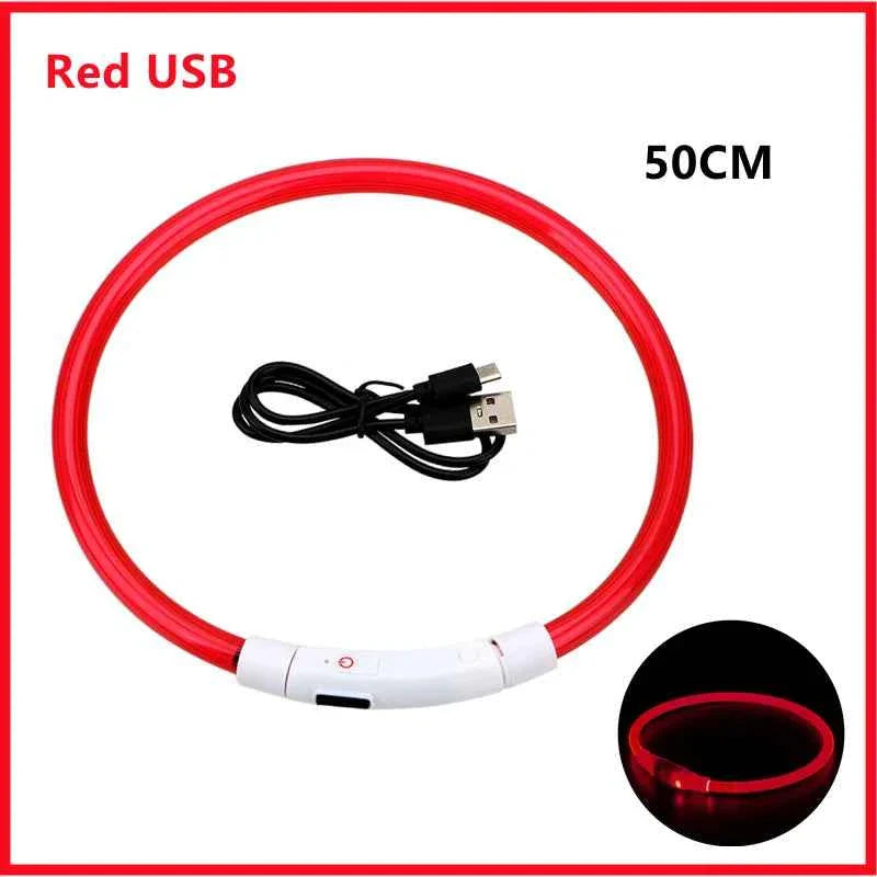 USB Rechargeable LED Dog Collar for Night Safety