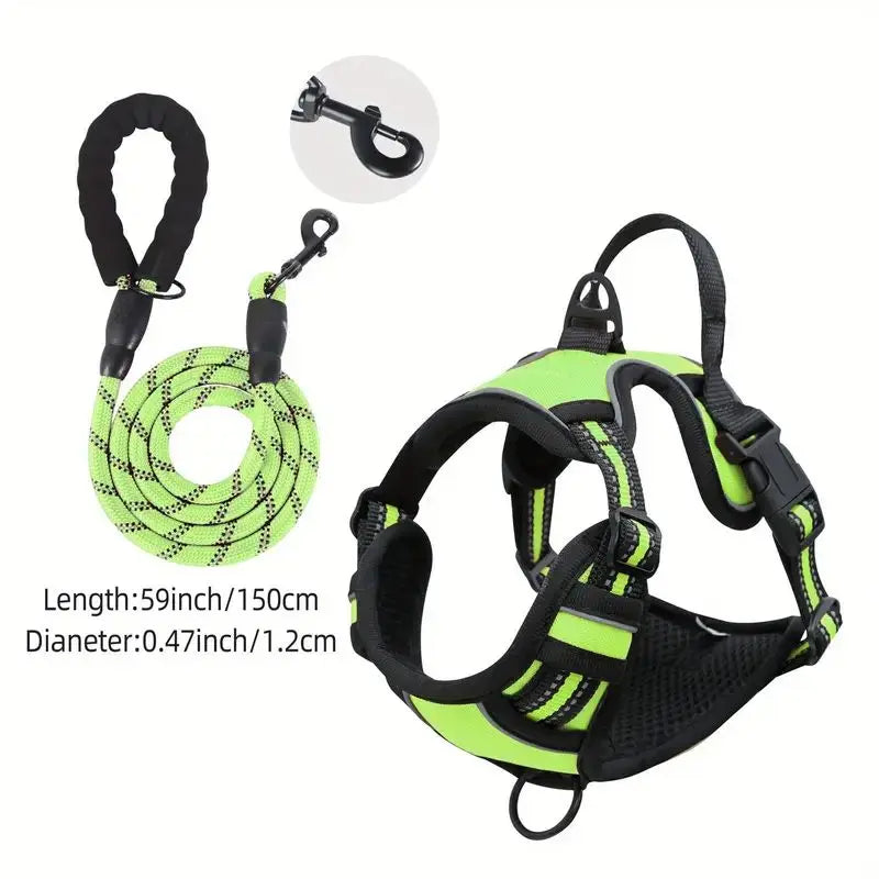 Reflective Service Dog Harness with Front Clip Handle