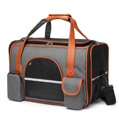 Anti-Collapse Pet Carrier Bag with Storage Pockets