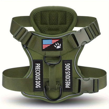 Tactical No-Pull Reflective Dog Harness Heavy Duty Vest