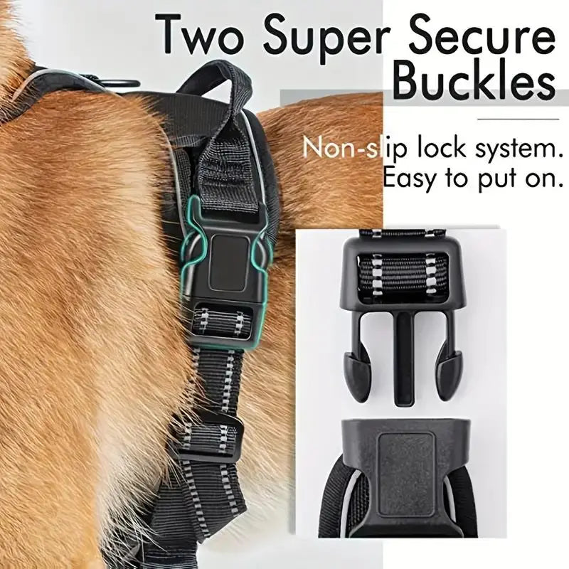 Reflective Service Dog Harness with Front Clip Handle