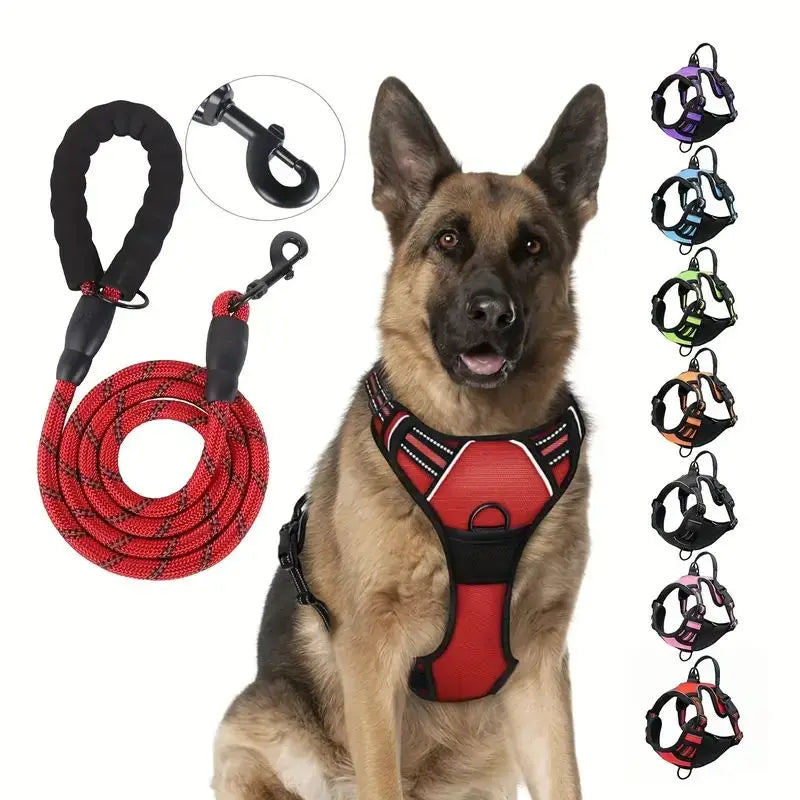 Reflective Service Dog Harness with Front Clip Handle