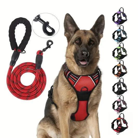 Reflective Service Dog Harness with Front Clip Handle
