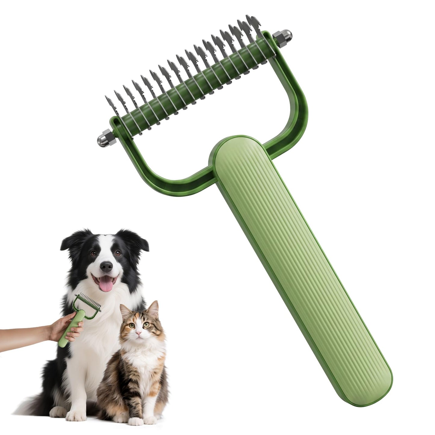 Double-Sided Dematting Comb for Dogs Cats Deshedding Grooming Tool