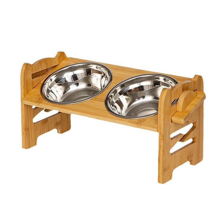 Stainless Steel Double Pet Bowl with Elevated Feeding Stand