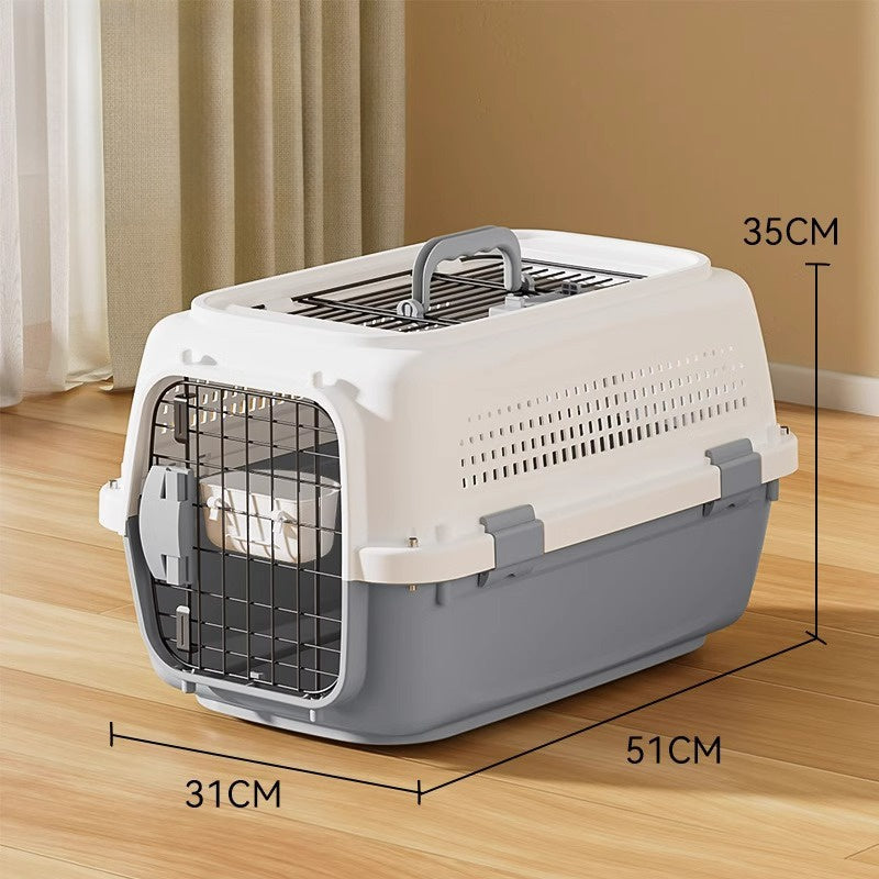 Airline Approved Pet Carrier Crate with Secure Wire Doors