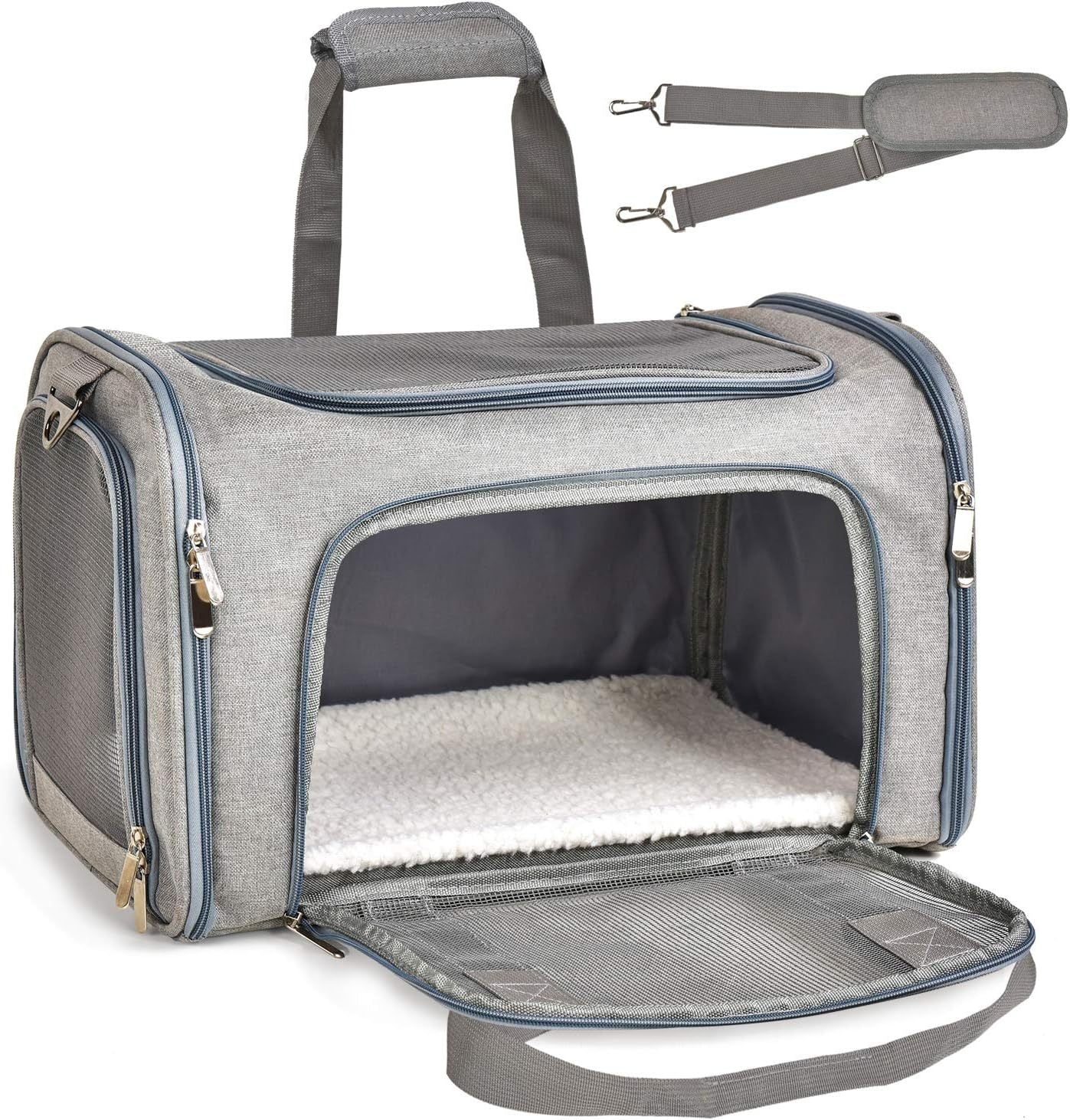 Soft Sided Collapsible Pet Carrier for Small Dogs Cats