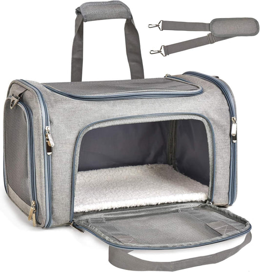 Soft Sided Collapsible Pet Carrier for Small Dogs Cats