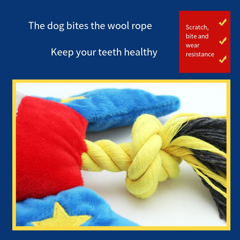 Dog Plush Rope Chew Toy Teeth Cleaning Toy