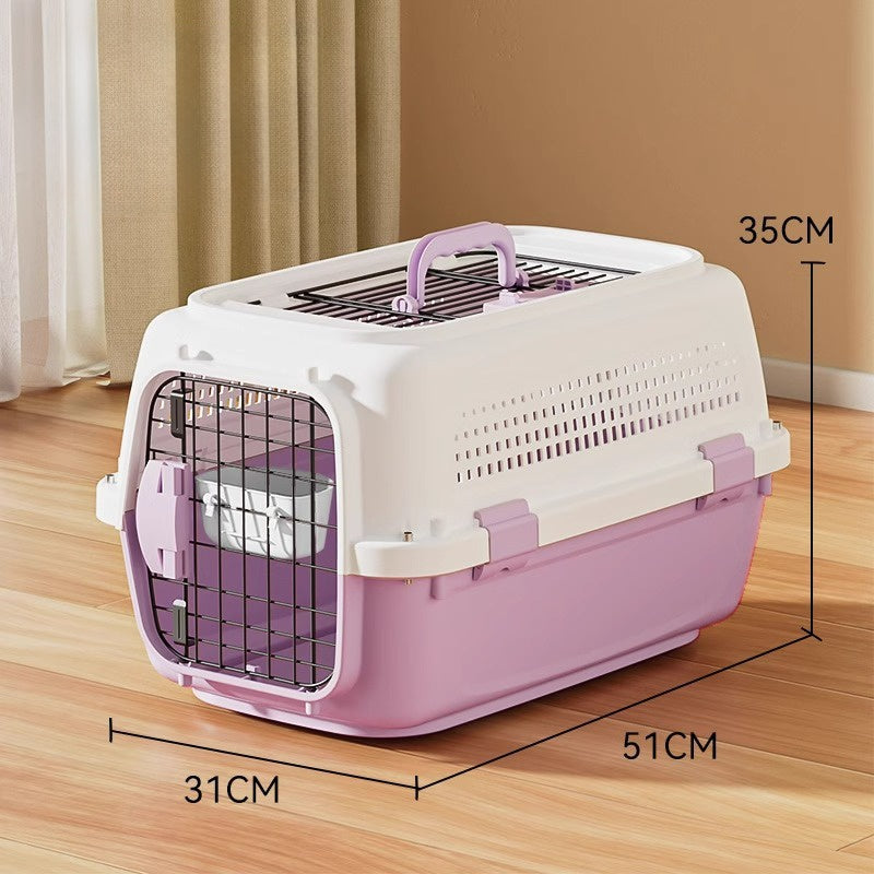 Airline Approved Pet Carrier Crate with Secure Wire Doors