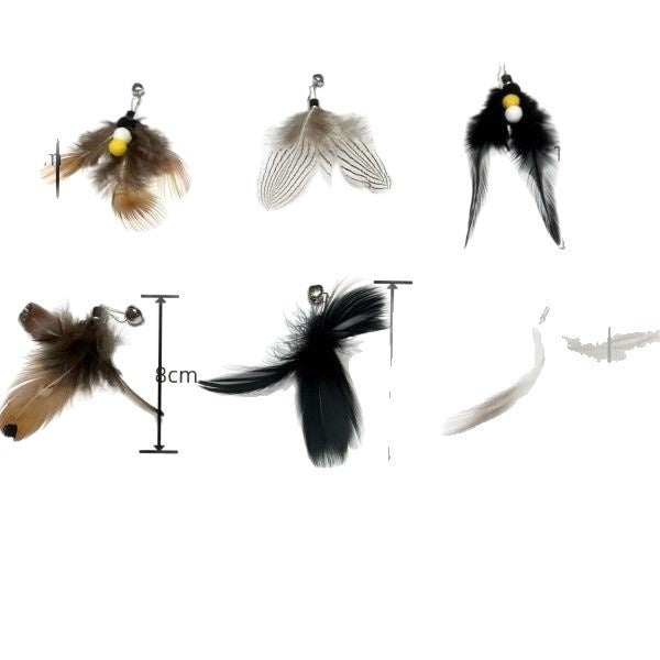 Cat Toy Feather Bell Replacement Head Attachment