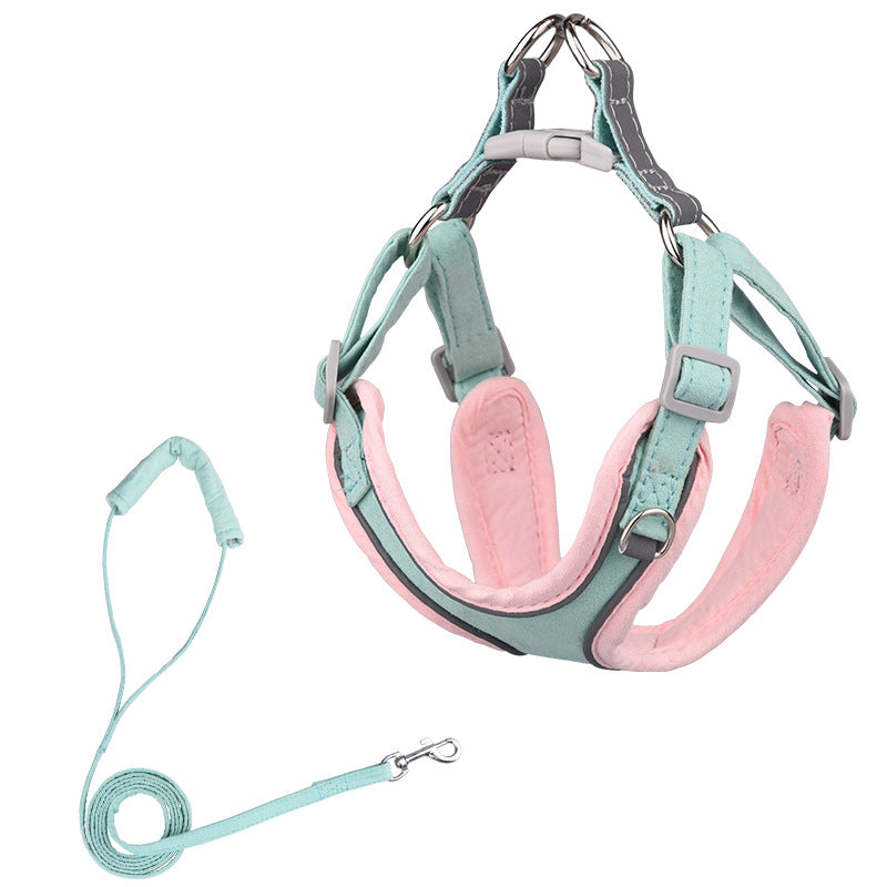 Adjustable Dog Harness with Comfortable Pet Leash Set
