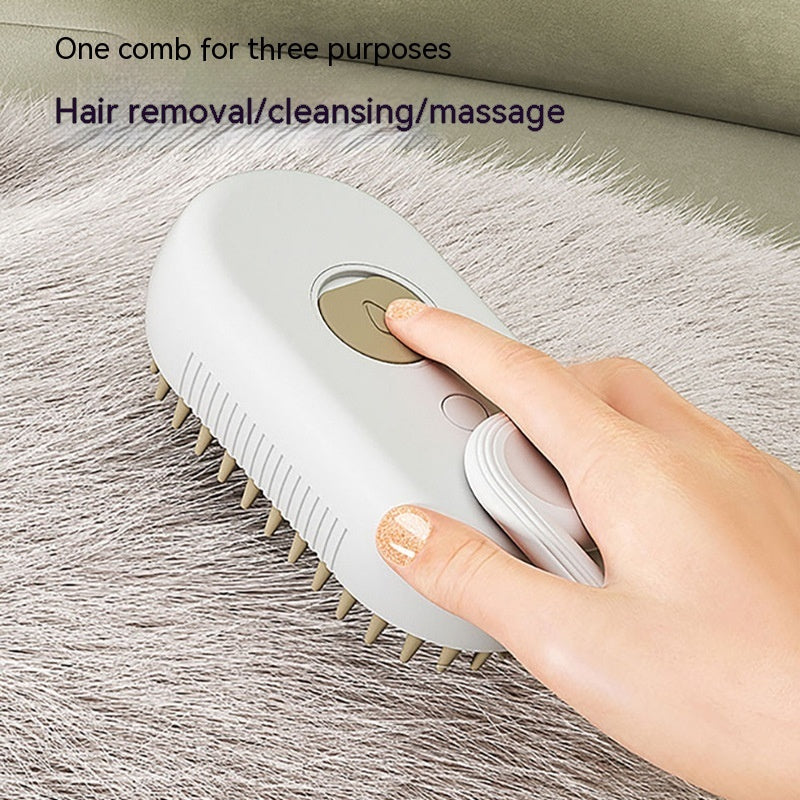 3-in-1 Electric Steam Pet Grooming Massage Brush
