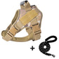 Breathable Tactical Dog Harness with Heavy Duty Leash Rope