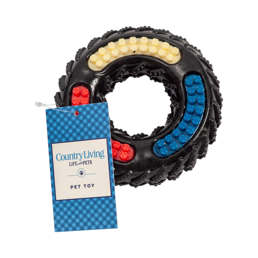 Country Living 'Tire of Fun' TPR Textured Dog Chew Toy - Durable, Non-Toxic, and Interactive Playtime for Dogs