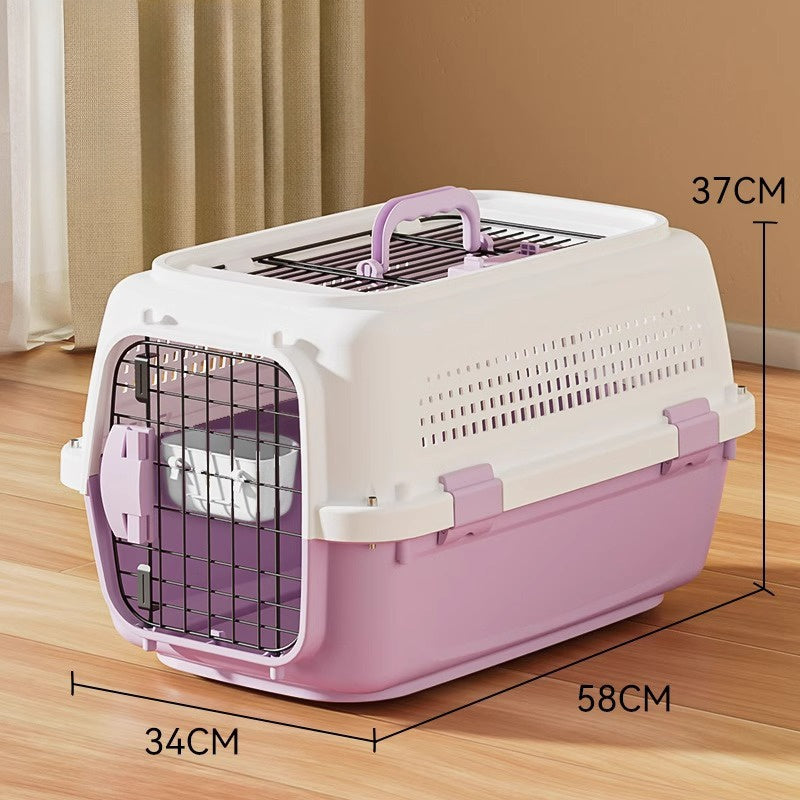 Airline Approved Pet Carrier Crate with Secure Wire Doors