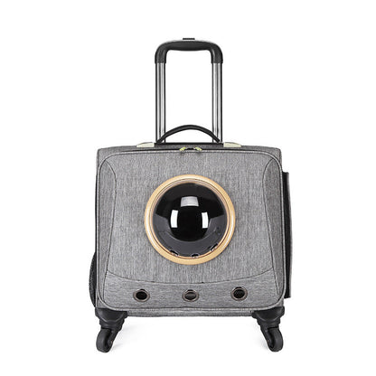 Portable Pet Travel Carrier with Universal Wheels