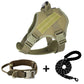 Breathable Tactical Dog Harness with Heavy Duty Leash Rope