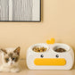 Duck Design Double Pet Feeding Bowl Food Water Tray