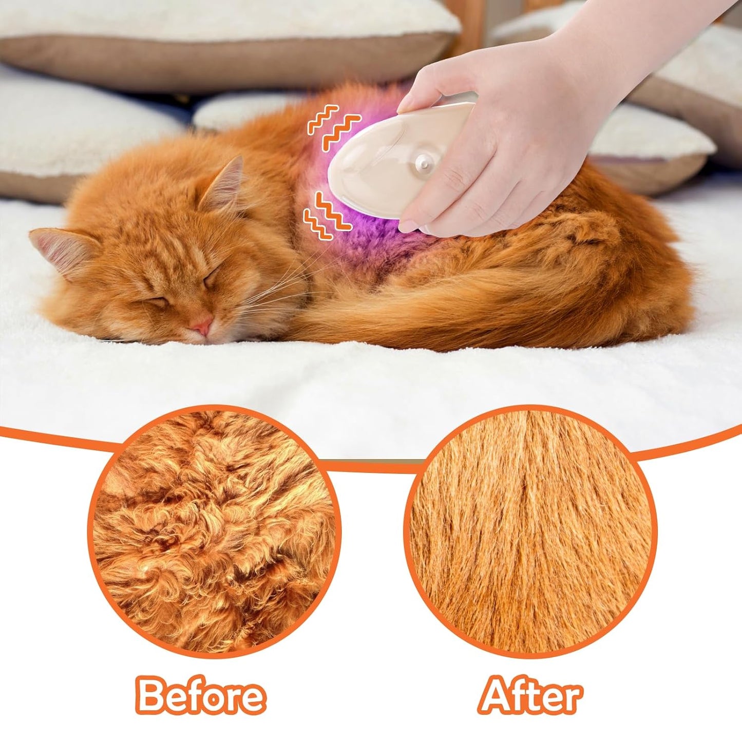 Cat Steam Grooming Brush 4-in-1 Shedding Massage Tool