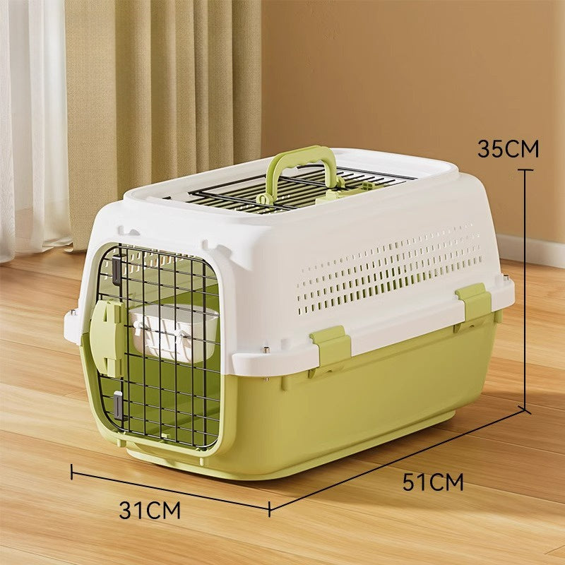 Airline Approved Pet Carrier Crate with Secure Wire Doors