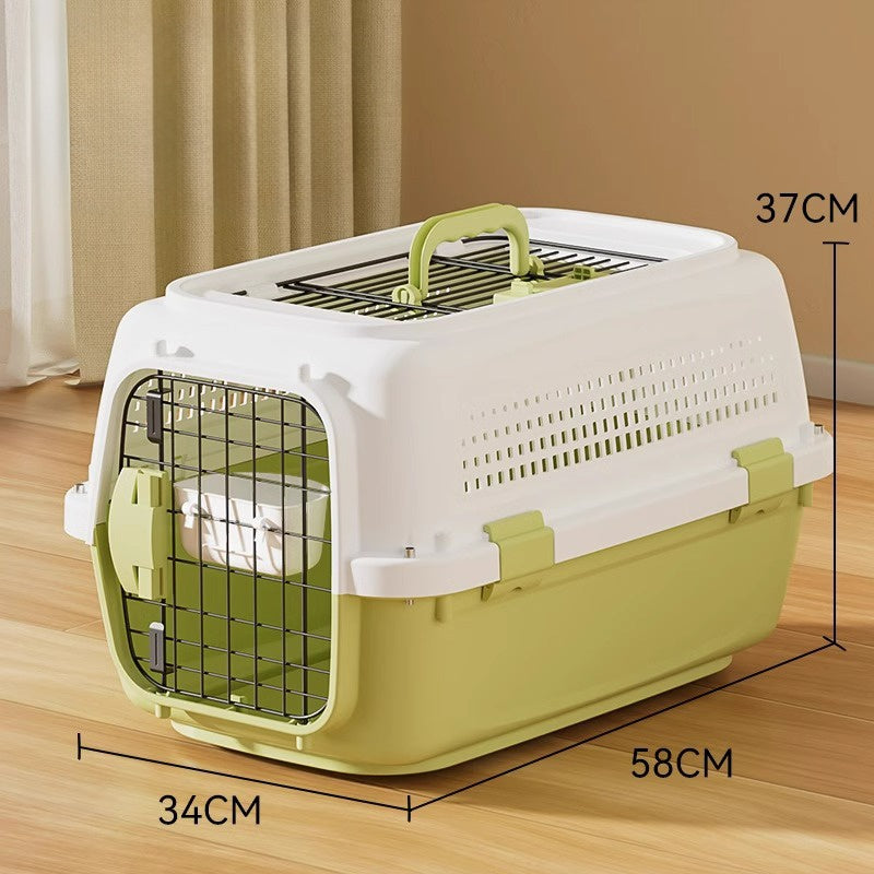 Airline Approved Pet Carrier Crate with Secure Wire Doors