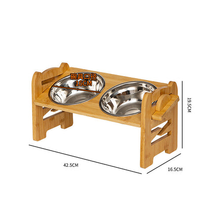 Stainless Steel Double Pet Bowl with Elevated Feeding Stand