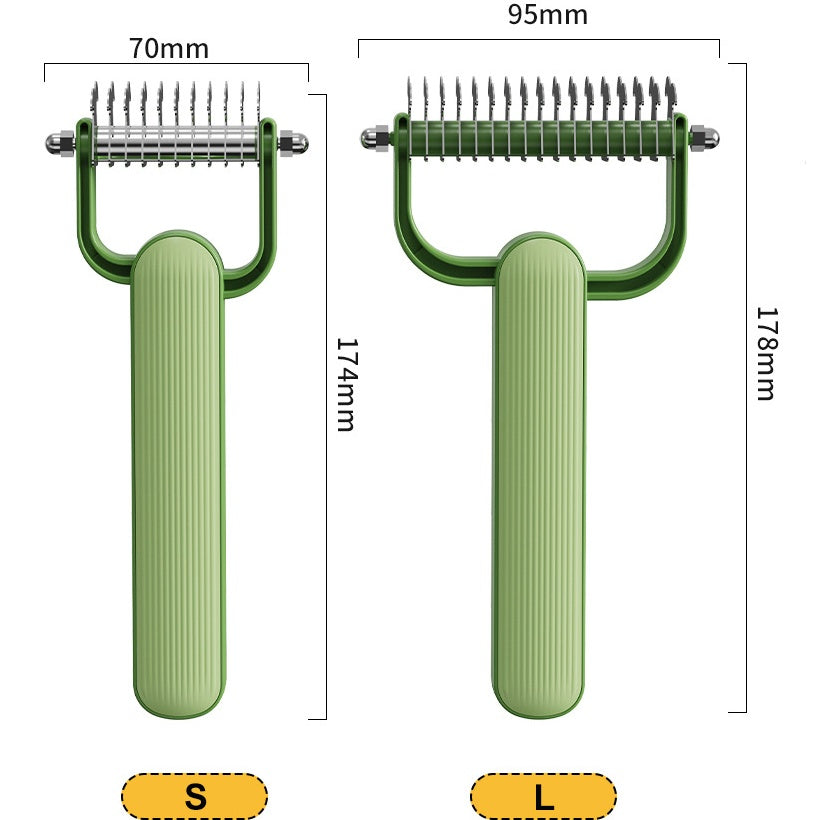 Double-Sided Dematting Comb for Dogs Cats Deshedding Grooming Tool