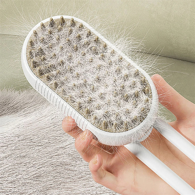3-in-1 Electric Steam Pet Grooming Massage Brush