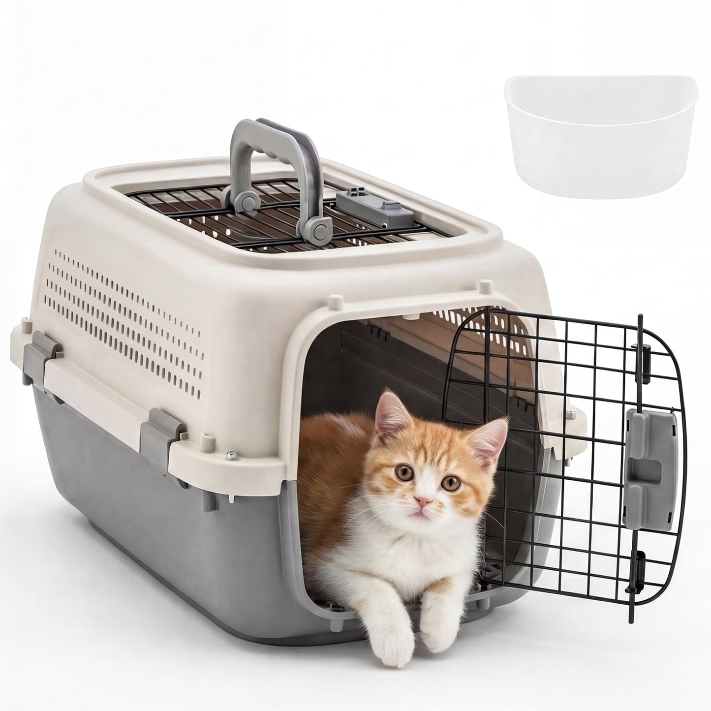 Airline Approved Pet Carrier Crate with Secure Wire Doors