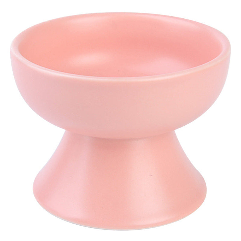 Japanese Style Elevated Ceramic Pet Bowl for Cats
