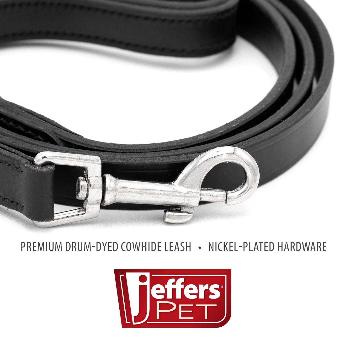 Black Padded Leather Pet Leash for Dogs