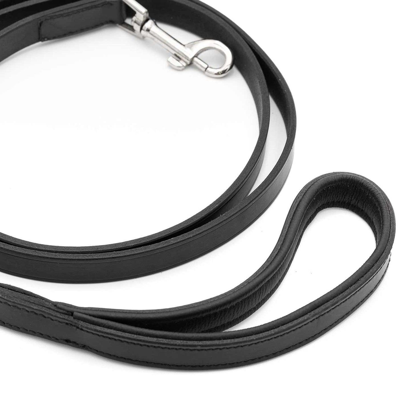 Black Padded Leather Pet Leash for Dogs