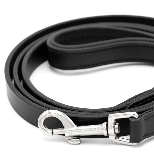 Black Padded Leather Pet Leash for Dogs
