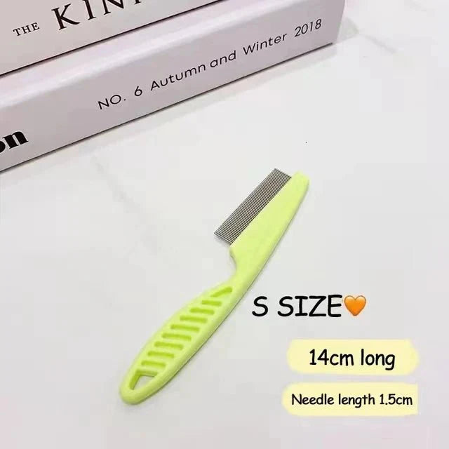 Stainless Steel Pet Flea And Shedding Comb Tool