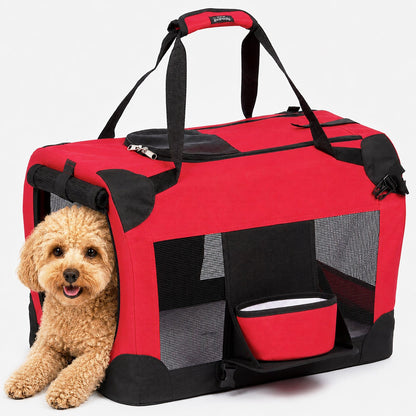 Deluxe 360° Vista Pet Crate Carrier with Bowl