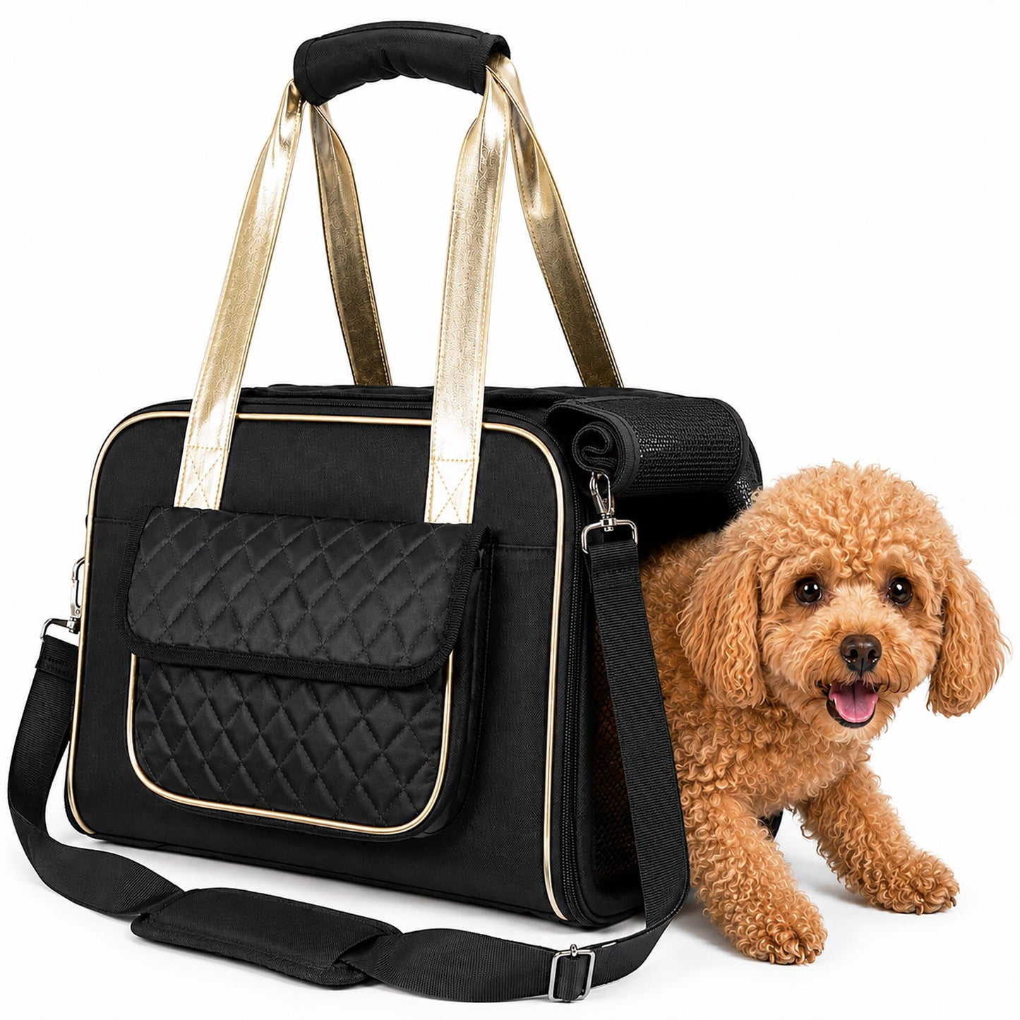 Airline Approved Fashion Pet Carrier with Storage Pouch