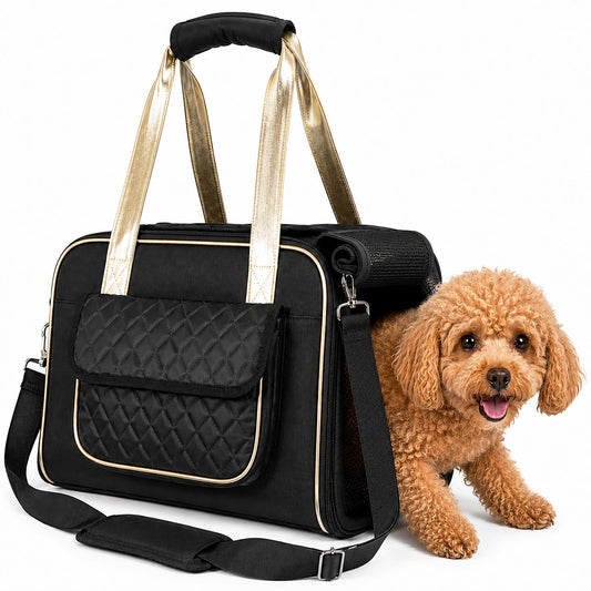 Airline Approved Fashion Pet Carrier with Storage Pouch