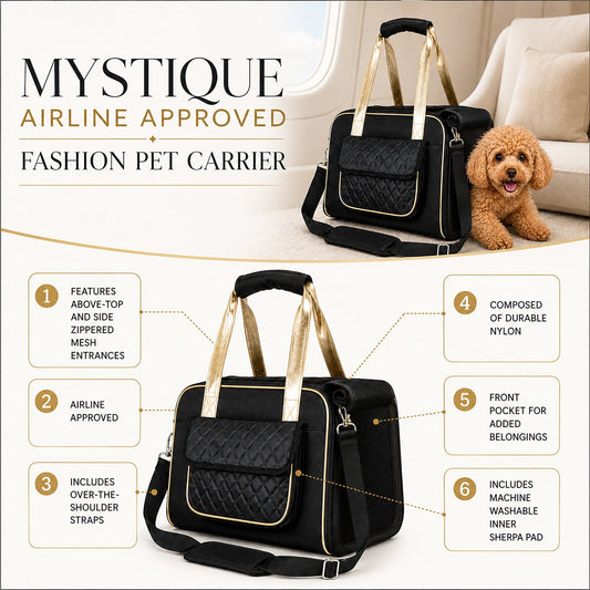 Airline Approved Fashion Pet Carrier with Storage Pouch
