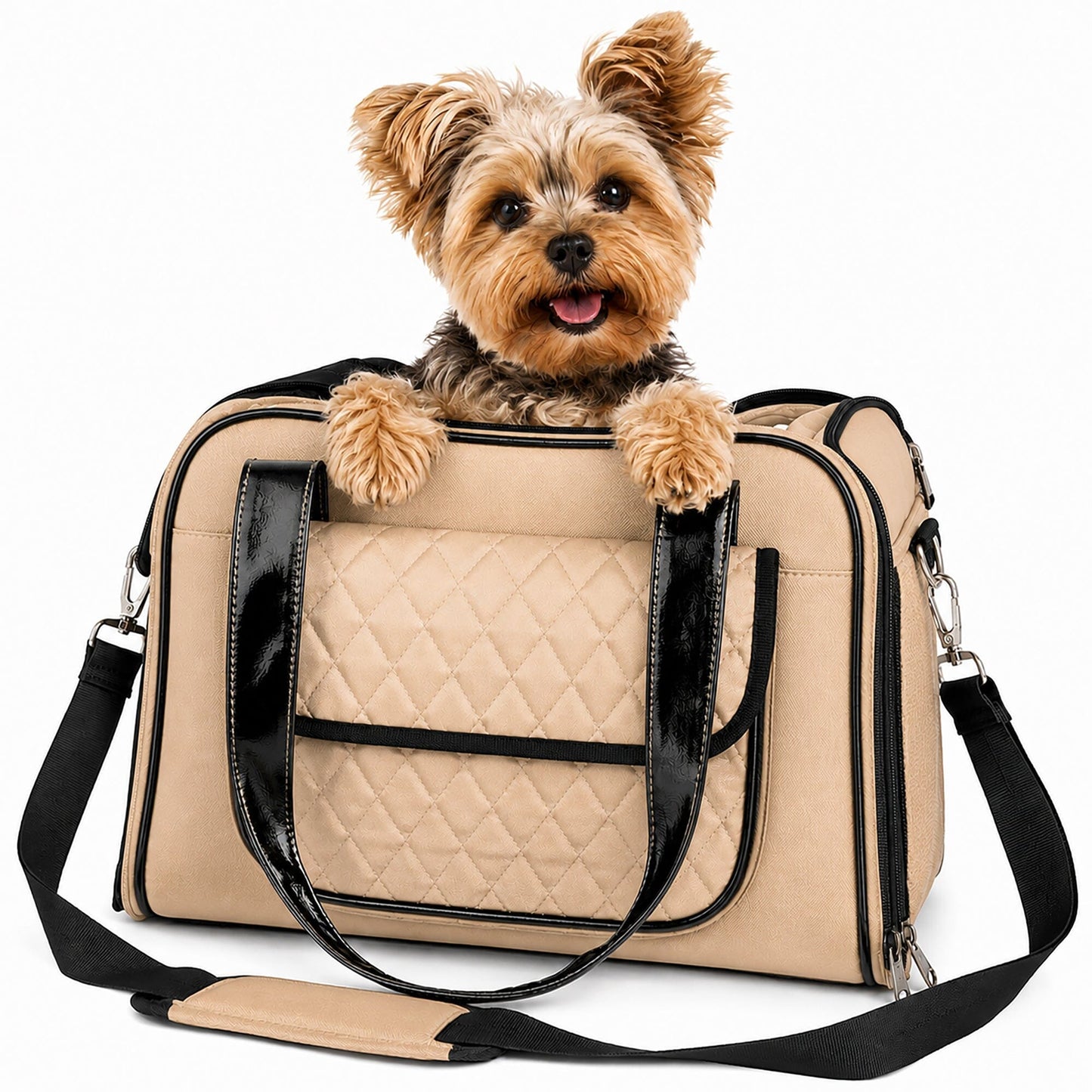 Airline Approved Fashion Pet Carrier with Storage Pouch