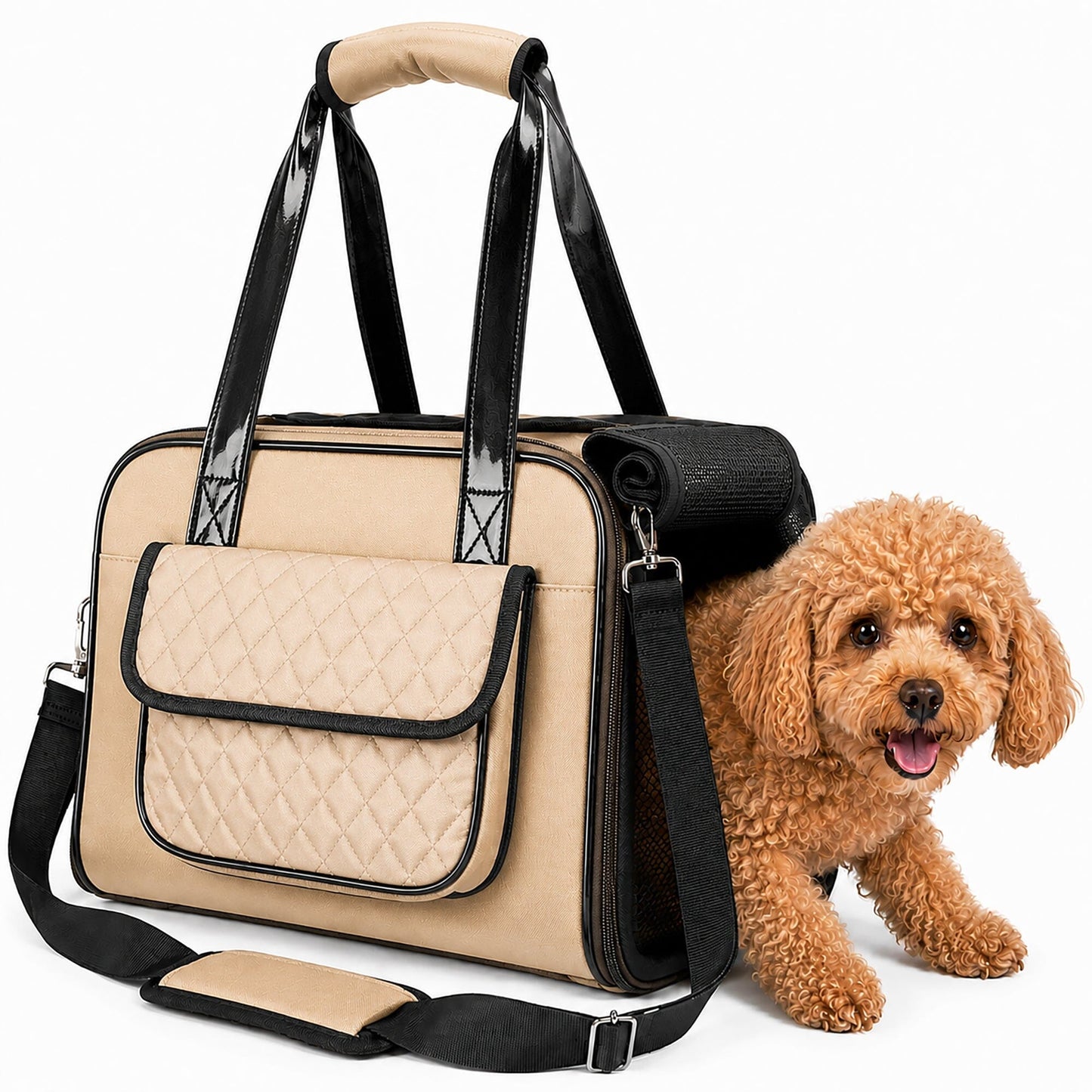 Airline Approved Fashion Pet Carrier with Storage Pouch