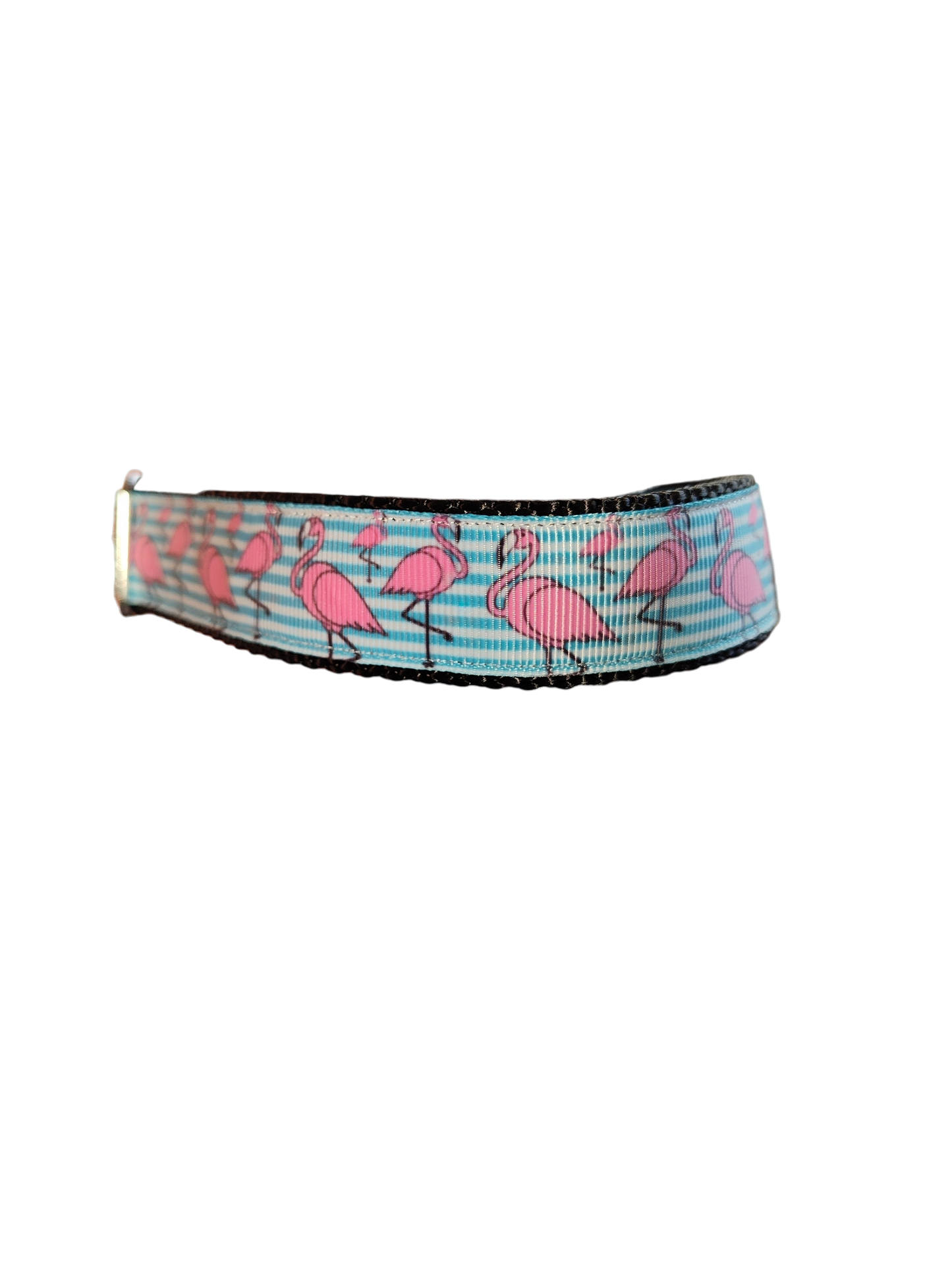Flamingo Stripes Nylon Dog Collar